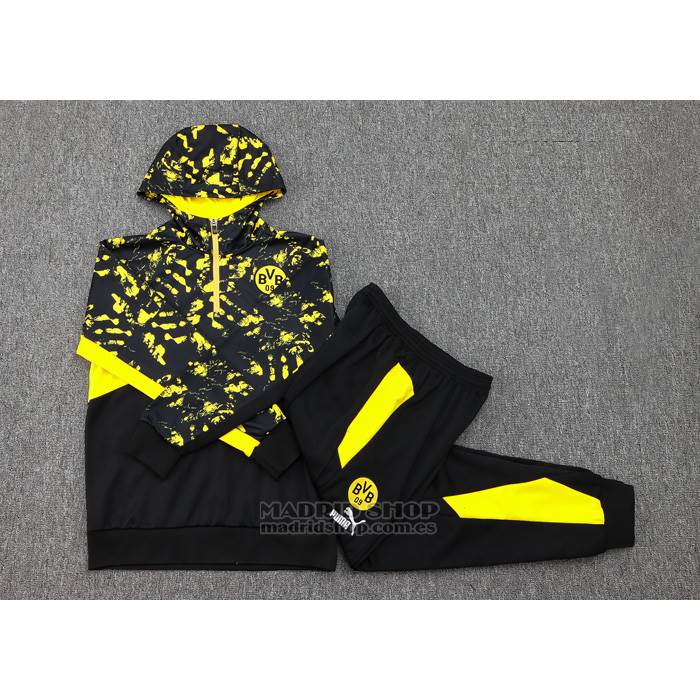Chandal de Sudadera del Borussia Dortmund 2023-2024 Negro y Amarillo